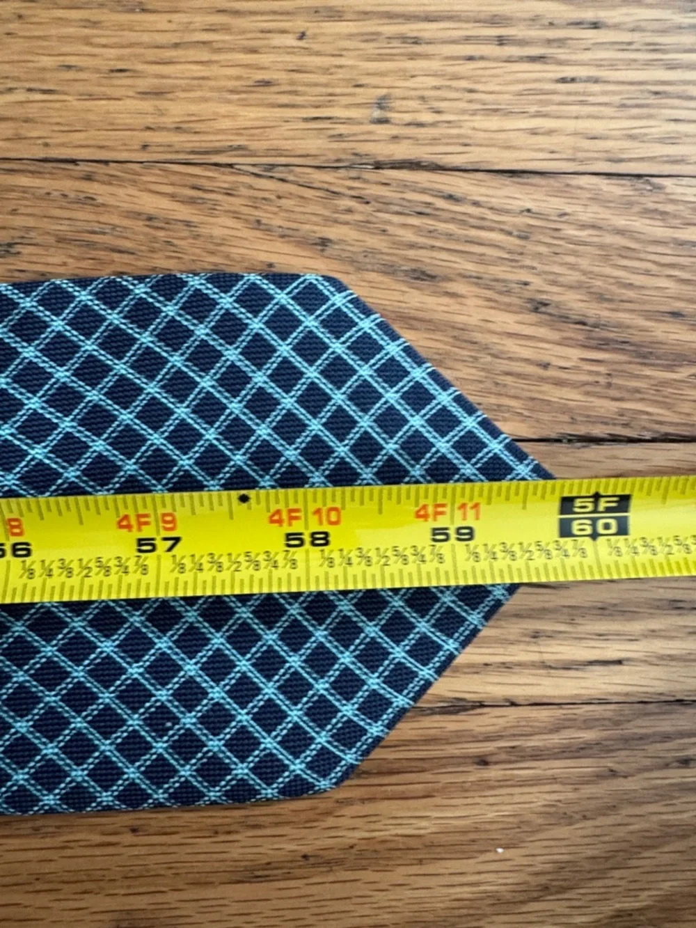 Luciano Barbera Silk Tie Navy Teal Windowpane Grid Made in Italy